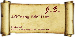 Jászay Bálint névjegykártya